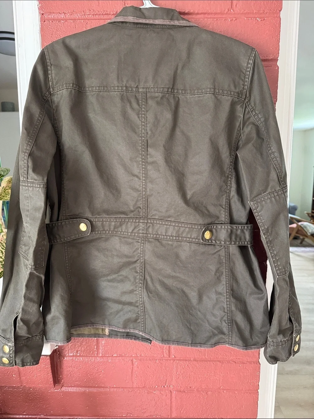 J. Crew Downtown Field Olive Utility Jacket with Gold-Tone Hardware Medium